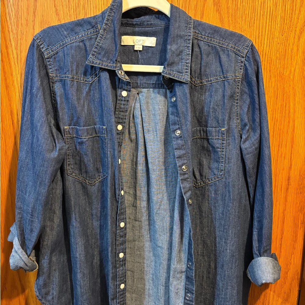 LOFT Classic Blue Denim Shirt